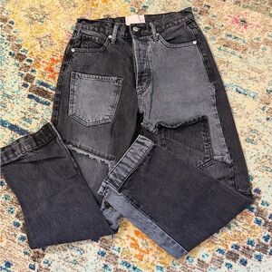 Revice denim black patchwork jeans